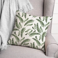 Green Fern Pattern 18" x 18" Throw Pillow