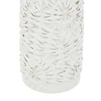 White Ceramic Contemporary Vase, 17" x 6" x 6"