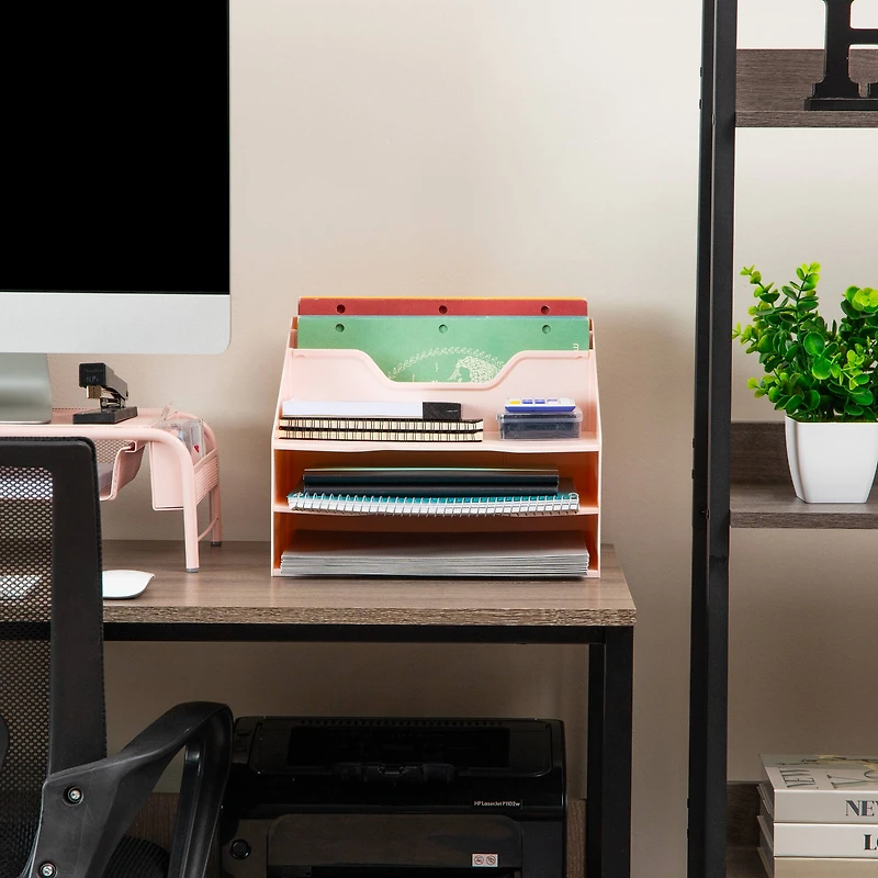 Mind Reader Desktop Organizer, Vertical File Holder, Paper Trays, Office, Plastic