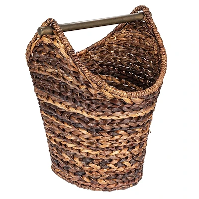 Hello Honey® 16" Bankuan Braided Oval Toilet Paper Basket with Wood Bar