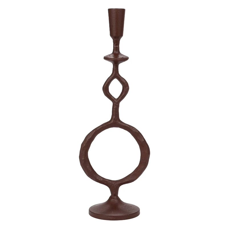 Hello Honey® 15" Brown Decorative Cast Metal Taper Candle Holder