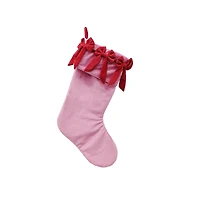 20" Pink with Red Bows Stocking by Ashland®