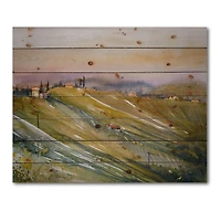 Designart - Vineyard At Dawn In Tuscany Italy