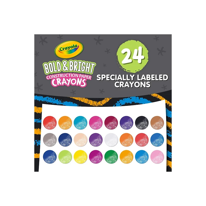 Crayola® Bold & Bright Construction Paper Crayons, 24ct.