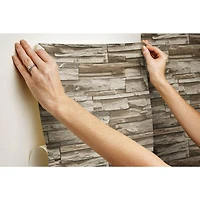 RoomMates Stacked Stone Peel & Stick Wallpaper