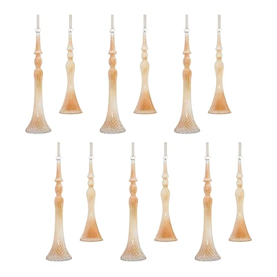 Gold Ombre Swirl Glass Drop Ornament Set