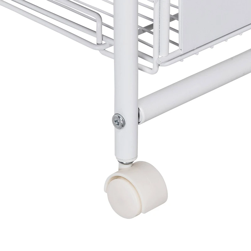 Honey Can Do White 4-Tier Slim Rolling Cart