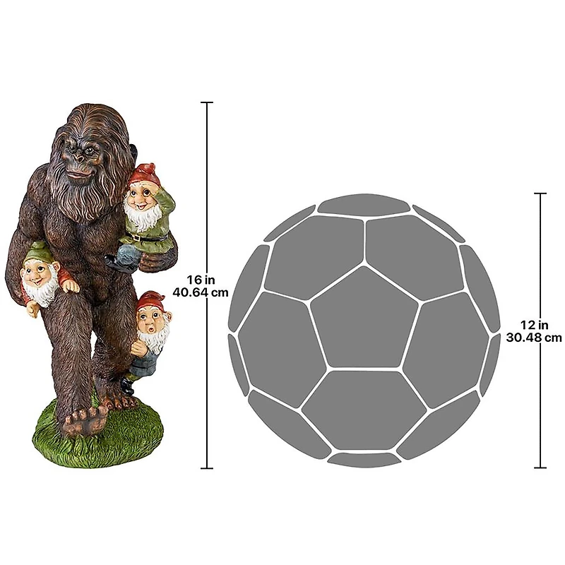 Design Toscano 16" Schlepping the Garden Gnomes Bigfoot Statue