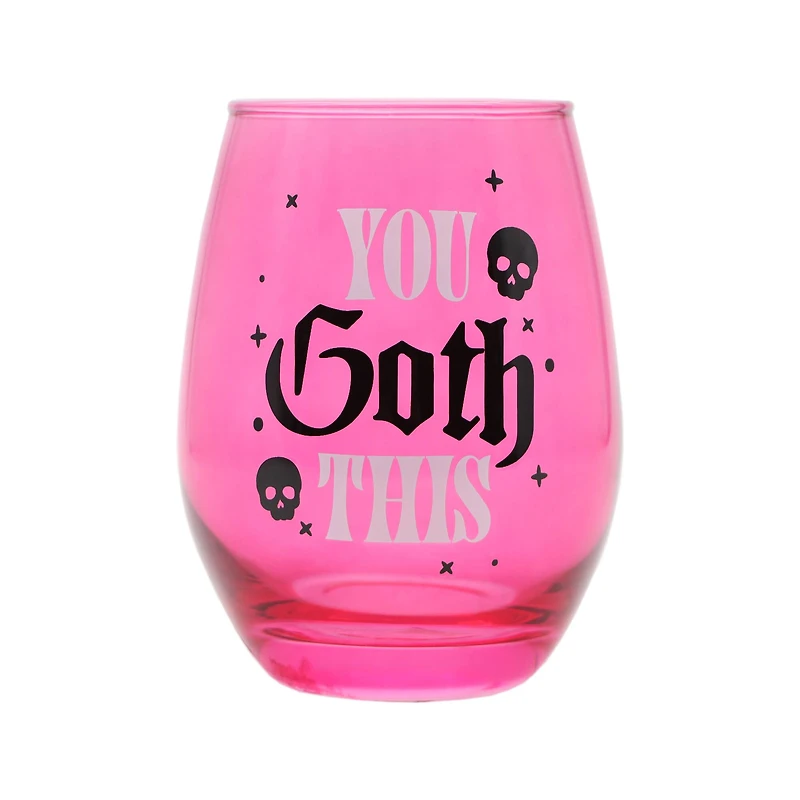 14.8oz. Hot Pink You Goth This Wine Glass by Ashland®