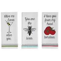 DII® Assorted Love You Print Dishtowel Set