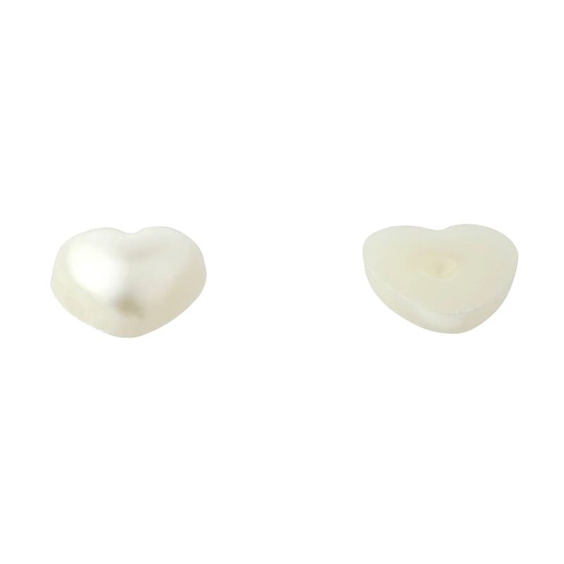 7.4mm Ivory AB Flatback Plastic Pearl Hearts, 300ct. by Bead Landing™