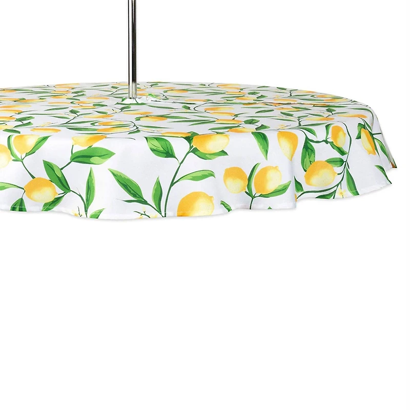 DII® 60" Lemon Bliss Print Outdoor Tablecloth with Zipper