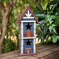 Glitzhome® 13" Solid Wood and Metal Rustic Style Birdhouse