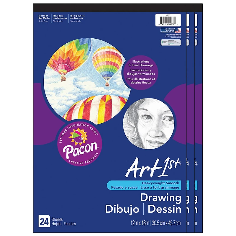 Art1st® Drawing Paper Pads, 3ct.