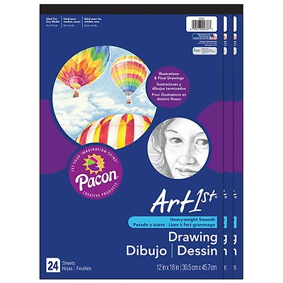 Art1st® Drawing Paper Pads, 3ct.
