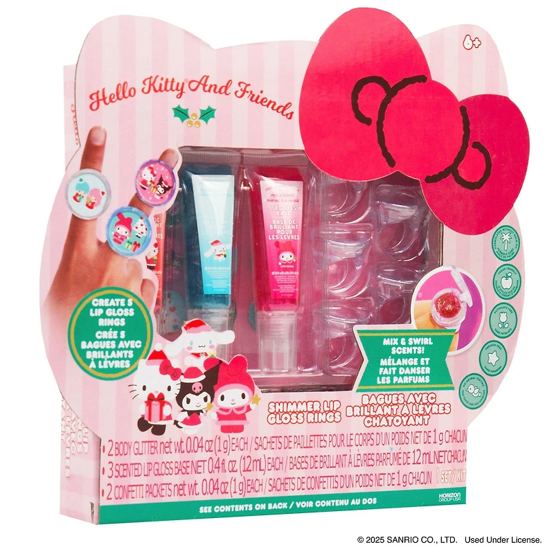 Hello Kitty® & Friends Holiday Shimmer Lip Gloss Rings Kit