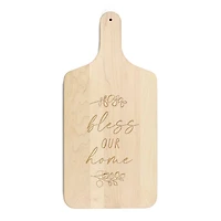 17" Bless Our Home Leaf Maple Paddle Cutting Board