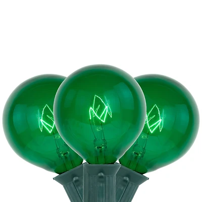 10-Count Green G50 Globe Christmas Patio Lights- 9ft  Green Wire