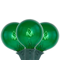 10-Count Green G50 Globe Christmas Patio Lights- 9ft  Green Wire