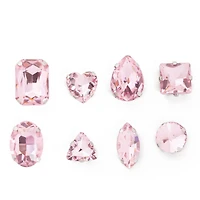 CousinDIY Silver Light Rose Glass Sew-On Rhinestones, 40ct.