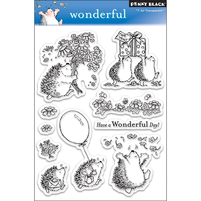 Penny Black Wonderful Day Hedgehog Clear Stamps
