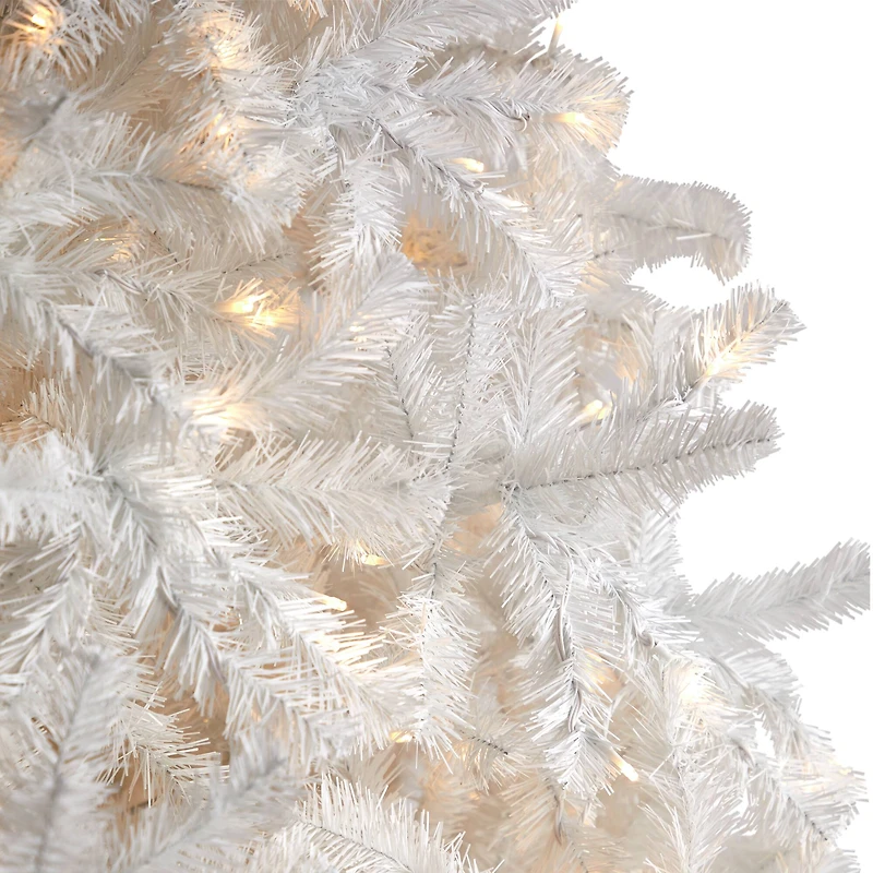 10ft. Pre-Lit White Artificial Christmas Tree, Clear LED Lights