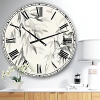 Designart 'Bamboo Leaves Ii Farmhouse Wall Clock
