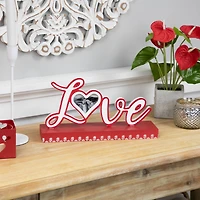 12" Valentine's Day Heart & Floral "Love" Photo Frame