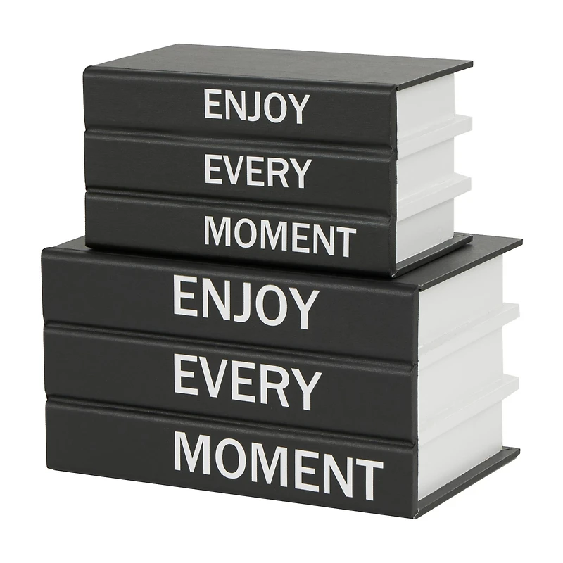 Enjoy Every Moment Canvas Storage Book Box Set