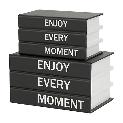 Enjoy Every Moment Canvas Storage Book Box Set