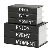 Enjoy Every Moment Canvas Storage Book Box Set
