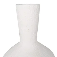 White Glass Textured Vase Set