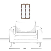 Tile Rows 12" x 18" Teak Hanging Canvas