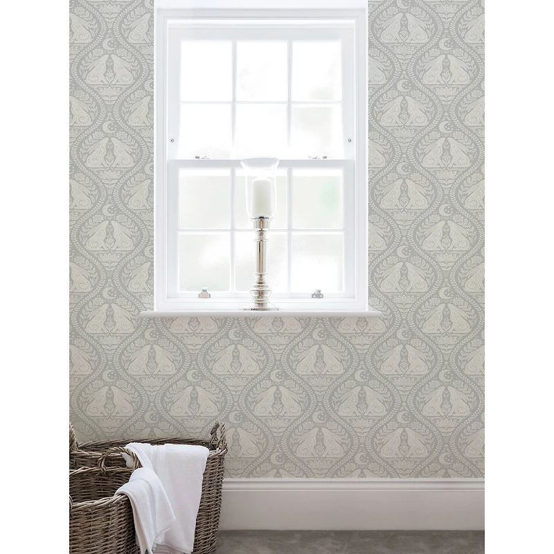 NuWallpaper Gray Moon Rabbit Peel & Stick Wallpaper