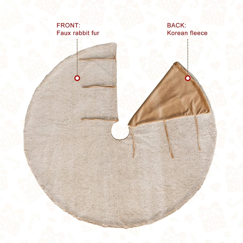 Glitzhome® Faux Rabbit Fur Christmas Tree Skirt