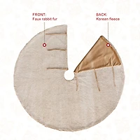 Glitzhome® Faux Rabbit Fur Christmas Tree Skirt