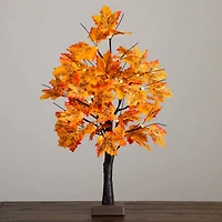 2ft. Pre-Lit Autumn Maple Artificial Fall Tree with 24 Warm White LED Lights and Detachable Base