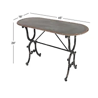 Grey Farmhouse Metal Console Table, 29" x 45"