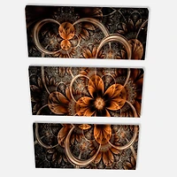 Designart - Dark Orange Digital Art Fractal Flower