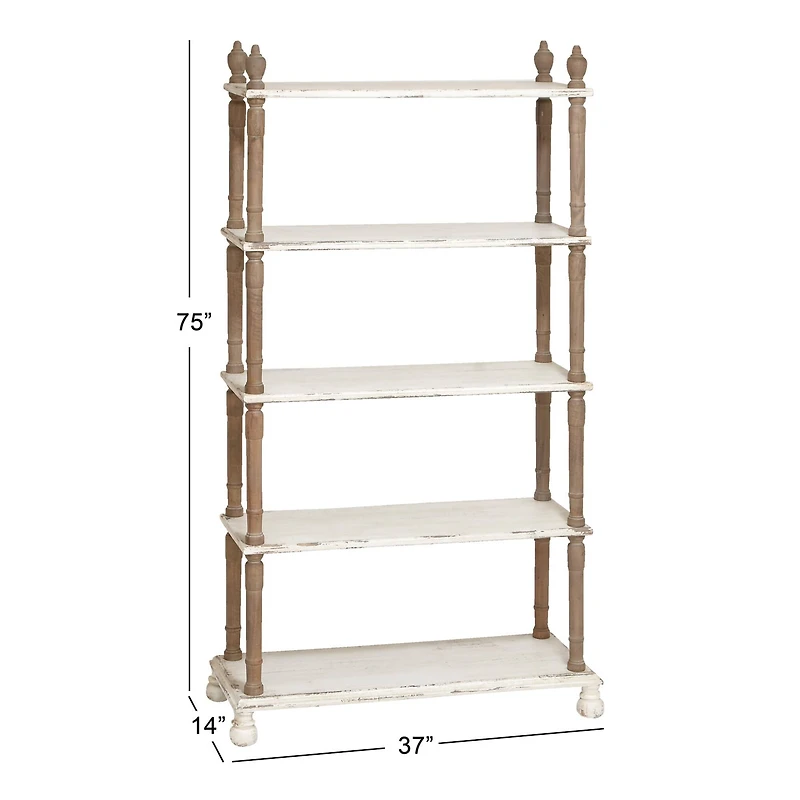 White Wood Farmhouse Shelving Unit