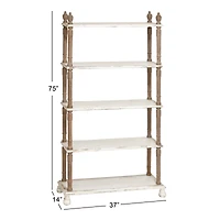 White Wood Farmhouse Shelving Unit