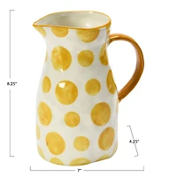 Hello Honey® 8.2" White & Yellow Stoneware Pitcher