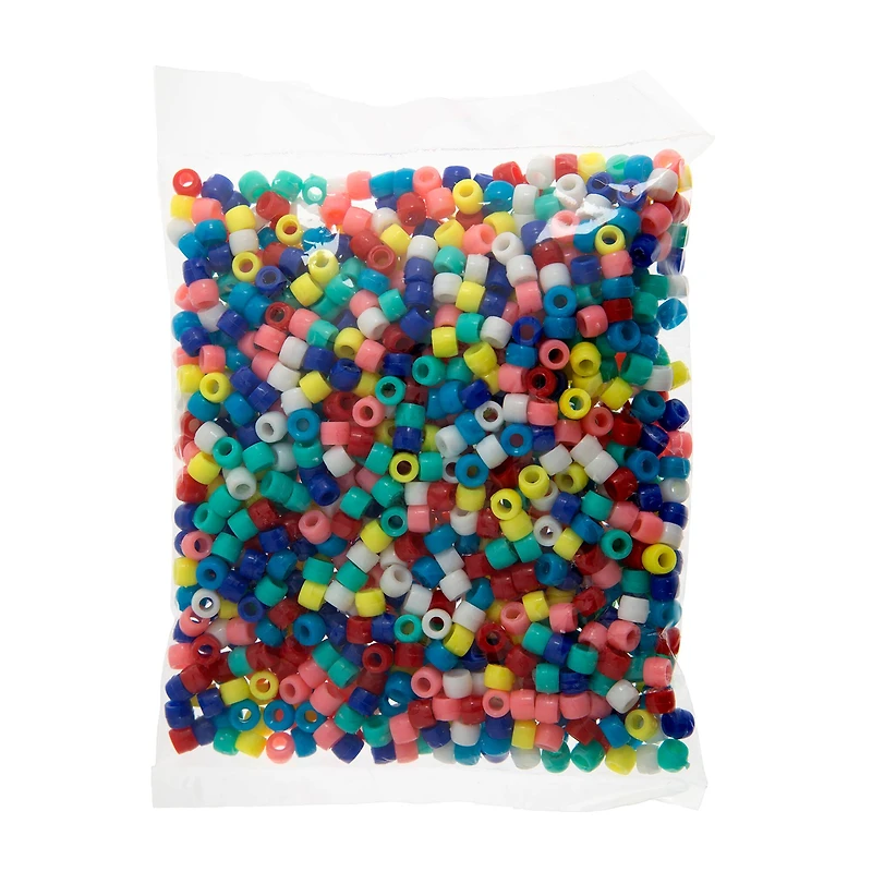 John Bead 6mm Assorted Opaque Mini Pony Beads, 1,000ct.