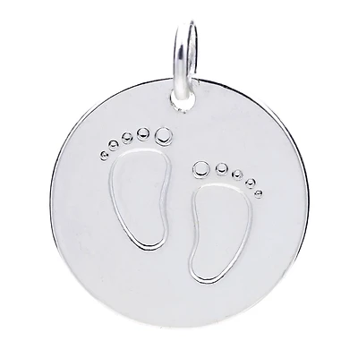 Silver Plated Footprints Charm by Bead Landing™
