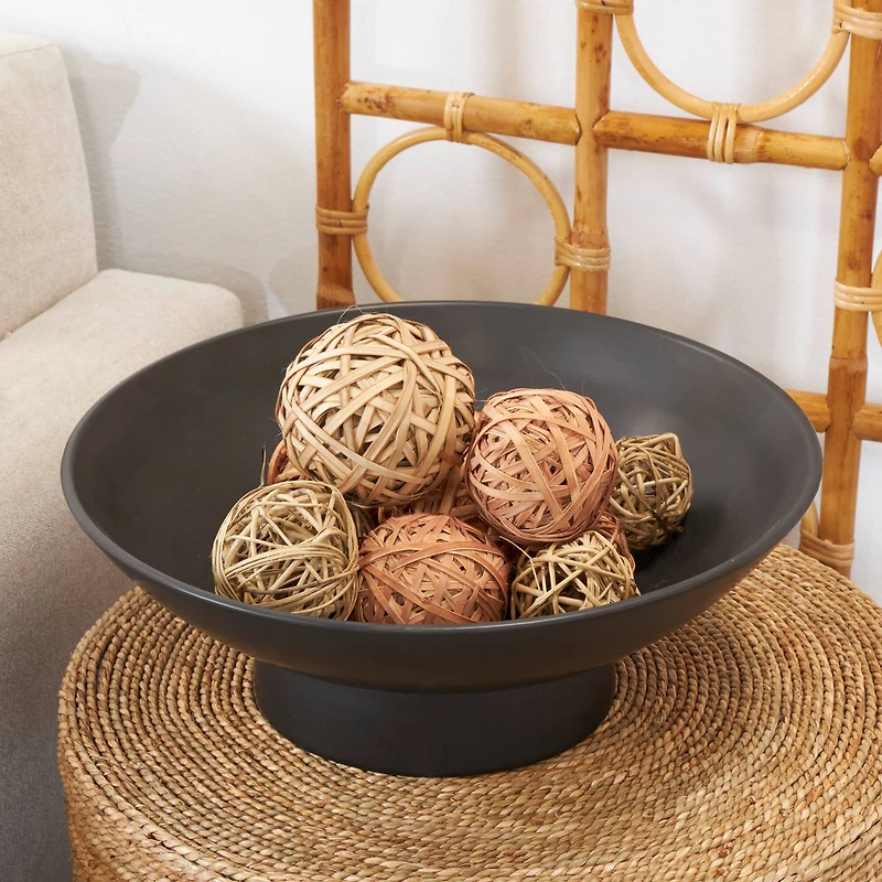 Light Brown Dried Plant Handmade Orbs & Vase Filler with Fishnet Bag Set