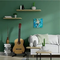 Stupell Industries Swimming Sea Turtle Aquatic Reptile Design Canvas Wall Art