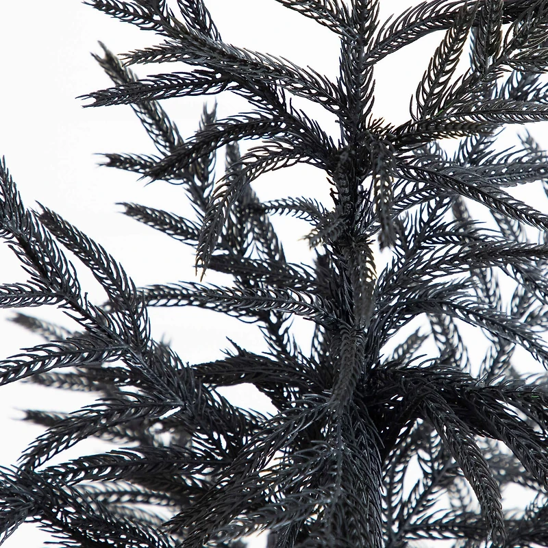 4ft. Artificial Halloween Real Touch Black Norfolk Pine Christmas Tree with Natural Look