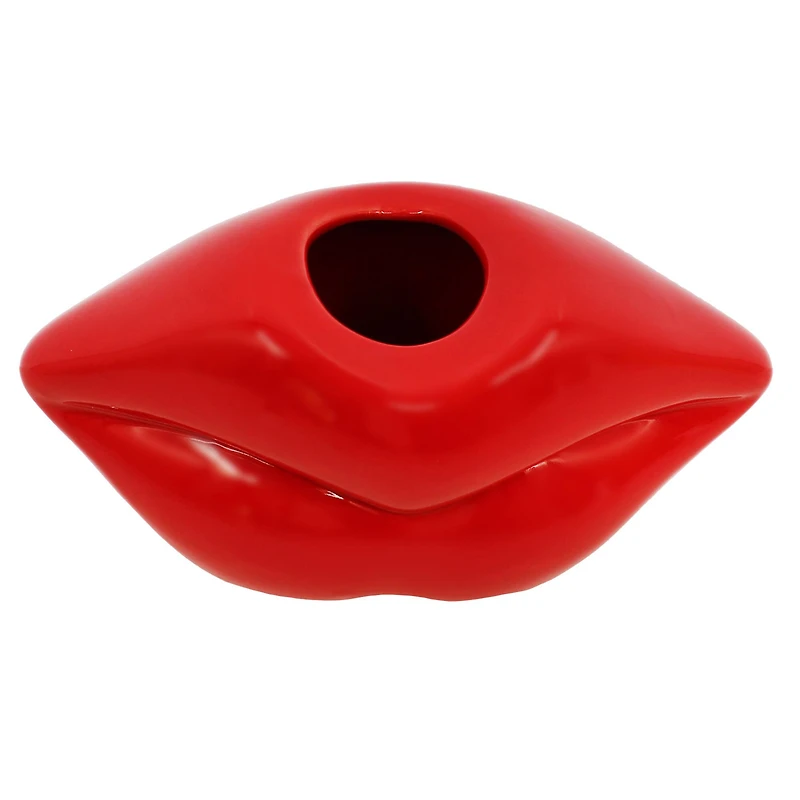 7.25" Red Lips Ceramic Tabletop Vase by Ashland®