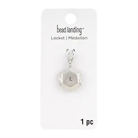 Rhodium Etched Hexagon Locket by Bead Landing™