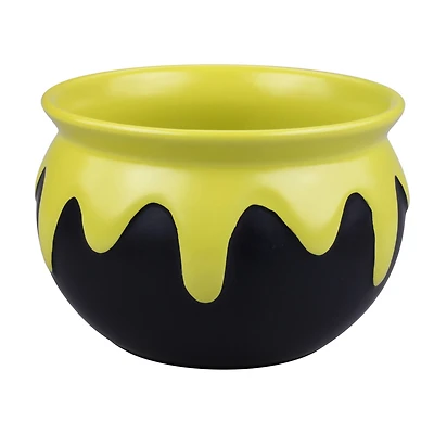 6.25" Black & Green Drip Ceramic Cauldron by Makery™